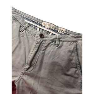 Fat Face Pants Mens 34x28  Flat Front Straight‎ Leg Olive Green Chino